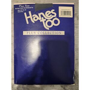 Vintage Hanes Too Day Sheer Control Top Reinforced Toe Plus Size 3Q Classic Navy